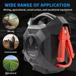 COSSIFTW Ultra-Powerful Jump Starter - 10000A 12V/24V Battery Booster Pack with Commercial Jumper Cables, LED Lighting & Multi-Device Charging for Diesel Engines up to 50L