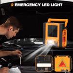 2000 Amp Jump Starter with Air Compressor, acetek Solar Car Battery Jump Starter 260 PSI Tire Inflator, 22000 mAh 12V Auto Lead-Acid Battery Booster with LED Light & USB Output