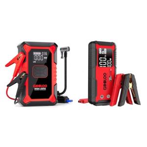 GOOLOO GT4000S Jump Starter & A3 Jump Starter with Air Compressor, 3000A Portable Car Battery Booster (9.0 Gas/6.5L Diesel) with 150PSI Auto-Shutoff Tire Inflator