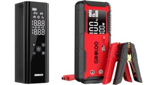 GOOLOO GT4000S Jump Starter 4000 Amp Car Starter 100W Two-Way Fast-Charging & GOOLOO GT150 Tire Inflator Portable Air Compressor