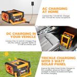 2000 Amp Jump Starter with Air Compressor, acetek Solar Car Battery Jump Starter 260 PSI Tire Inflator, 22000 mAh 12V Auto Lead-Acid Battery Booster with LED Light & USB Output