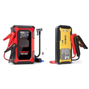 GOOLOO GT4000S Jump Starter & A3 Jump Starter with Air Compressor, 3000A Portable Car Battery Booster (9.0 Gas/6.5L Diesel) with 150PSI Auto-Shutoff Tire Inflator