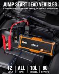 GOOLOO 4000A Peak Car Jump Starter & A3 Jump Starter with Air Compressor, 3000A Portable Car Battery Booster (9.0 Gas/6.5L Diesel) with 150PSI Auto-Shutoff Tire Inflator