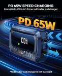 YaberAuto 12-in-1 Jump Starter with Air Compressor 8000A 160PSI 65W Charging, Portable Car Battery Jump Starter (All Gas/12L Diesel) Jump Box Car Battery Jumper Starter Portable Jumper Cables, 160W DC