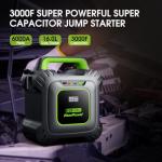 KeenPower 6000A Super Capacitor Jump Starter [Upgraded Clamps & Screen Version] – No Traditional Battery, Powered by 6X 3000F Supercapacitors, Works in -45°F Env, 3-Mins Fast Charging for Instant Use