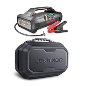 LOKITHOR JA401 Jump Starter with Air Compressor and LOKITHOR JA-Series Bag EVA Protection Case