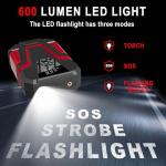 Jump Starter with Air Compressor 400A Battery Jumper Starter Portable Whit 100PSI Tire Inflator Portable Air Compressor, 12V Battery Booster for Up to 3.5L Gas/2.0L Diesel, 4 to 6 Cylinder Engine