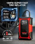 GOOLOO GT4000S Jump Starter & A3 Jump Starter with Air Compressor, 3000A Portable Car Battery Booster (9.0 Gas/6.5L Diesel) with 150PSI Auto-Shutoff Tire Inflator