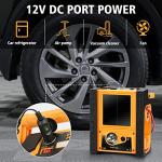 6-in-1 Car Battery Jump Starter with Air Compressor - E-Ant 2000A Jump Starter with Air Compressor 12V Battery Jumper Box 400 Watt Inverter Power Station with AC/DC/USB Outlets (10L Gas/8L Diesel)