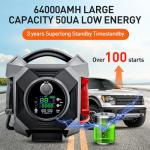 YULU CAT-797 Ultra-Powerful Jump Starter - 30000A 12V/24V Battery Booster Pack with Commercial Jumper Cables Outdoor Lighting DC/USB Power for Diesel Engines up to 50-Liters Home Backup, Emergency