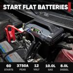 LOKITHOR JA401 3750A Jump Starter with Air Compressor, 60W Two-Way Fast Charing, 12V Lithium Battery Starter with 150PSI Auto-Shutoff Tire Inflator, Booster Pack for 10.0L Gas or 8.0L Diesel Engines