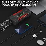 Lokithor J402 Jump Starter 3000A 12V 24000Amh Portable Lithium Car Battery Booster Pack for Upto 9.0L Gas and 7.0L Diesel Engines with 100W Fast Charging, Smart Digital Screen, Storage Case