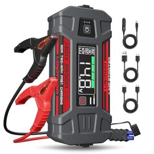 LOKITHOR J401X Jump Starter, -40℉ Auto-Heating Tech, 2500A 12V Battery Jumper Starter Portable, Lithium Car Battery Booster Pack (8.5L Gas/6.5L Diesel), Jump Box with 100W Fast Charging, LED Light