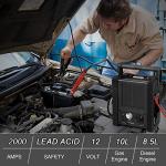 2000A Peak Car Battery Jump Starter with Air Compressor Tire Inflator, All in One Heavy Duty 12V Battery Jumper Box Car Start Booster Up to 10L Gas/8L Diesel Engines with 400W AC Inverter, LED Light