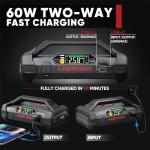 LOKITHOR JA401 3750A Jump Starter with Air Compressor, 60W Two-Way Fast Charing, 12V Lithium Battery Starter with 150PSI Auto-Shutoff Tire Inflator, Booster Pack for 10.0L Gas or 8.0L Diesel Engines