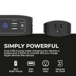 HALO Bolt Air+ AC 55500 Portable Car Battery Jump Starter | 100 PSI Air Compressor, 55.5Wh USB Power Bank with AC Outlet, Emergency Floodlight & Charger, Jump Cars SUVs & Trucks, Inflate Tires — Black