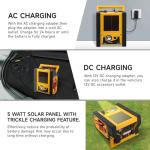 2000A Car Jump Starter with Air Compressor,5W Solar Panel Portable Power Station,Tire Inflator 260PSI,Car Battery Charger with 400W Inverter Dual AC/DC/USB Output,12V Battery Pack Jump Box