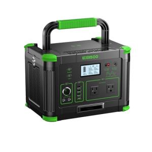 Portable Power Station 500W (Peak 1000W), 519Wh Solar Generator with 2x110V AC Outlets & USB-C PD 60W, 10-Port Power Bank with Wireless Charger for Outdoor Camping, RV Trips, and Home Emergency Backup