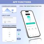 Level 2 EV Charger 40Amp,NEMA14-50 Plug EV Charger with 25ft Cable,WiFi APP RFID Card,240V J1772 Electric Vehicle Charging Stations,9.6kW Wall Electric Car Chargers for Home,Outdoor,Indoor(Grey)