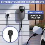 Level 2 EV Charger 40Amp,NEMA14-50 Plug EV Charger with 25ft Cable,WiFi APP RFID Card,240V J1772 Electric Vehicle Charging Stations,9.6kW Wall Electric Car Chargers for Home,Outdoor,Indoor(Grey)