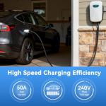 Extension Cable for Tesla with NACS Plug 25FT, 50A 240V EV Charger Extension Cord for Level 1/2 Tesla Mobile Charger/Wall Connector, Compatible with Model Y/3/X/S , IP55 Rating, Portable Carry Bag