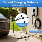 Extension Cable for Tesla with NACS Plug 25FT, 50A 240V EV Charger Extension Cord for Level 1/2 Tesla Mobile Charger/Wall Connector, Compatible with Model Y/3/X/S , IP55 Rating, Portable Carry Bag