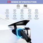 Level 2 EV Charger 40Amp,NEMA14-50 Plug EV Charger with 25ft Cable,WiFi APP RFID Card,240V J1772 Electric Vehicle Charging Stations,9.6kW Wall Electric Car Chargers for Home,Outdoor,Indoor(Grey)