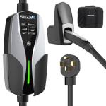 Level 2 EV Charger for Tesla, 32Amp 240V 7.68kW NACS EV Chargers, NEMA 14-50 Plug, Adjustable Current, 25FT Portable Electric Car Charger Compatible with All Nacs (Silver)