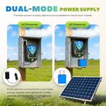 Luzrise 12J Electric Fence Charger AC DC 2 in 1 Powered Supply Fence Controller Fence Energizer Electric, IPX6 Level Waterproof, Peak Voltage 10KV, Max 120KM Range for Livestock/Farmland/Garden (12J)