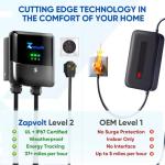Zapvolt Level 2 EV Charger 40Amp 240V 9.6kW - 25FT Smart Wall Charging Station for Home, J1772 NEMA 14-50, with EV Charger Port Cover Waterproof, RFID Card, WiFi Enabled, UL Certified - GEN 2