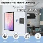 Zilvex AC Magnetic Wall Mount Charger for Samsung Galaxy Tab S11 11" – 15W Fast Charge Base + Magnetic Case, Smart Home Wall Dock Tablet Stand