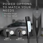 Lectron Level 1/2 (8A - 40A) Tesla NACS Portable EV Charger - Dual-Level Electric Vehicle Charging Station with NEMA 14-50/5-15 Plug - Compatible with All NACS Electric Vehicles