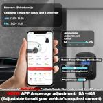 Vickxsii Level 2 EV Charger Stations 40 Amp -J1772 Chargers 9.5KW, Hardwired for 240V Electric Vehicle Charging (Plug-Charge/WiFi APP), Wall EV Chargers for Home, Electric Car Charger 16FT Cord