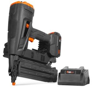 WEN 20V Max Cordless Brushless 18-Gauge Brad Nailer with 2.0Ah Battery and Charger (20518)