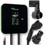 MACH 2:Fast Hardwired Level 2 EV Charger J1772 car Connector, 48 amp Garage-pro Wall-Mount EVSE - Electric Vehicle Charging Station. Accessories: 30ft Cable & Tesla NACS Portable Adapter Extension