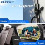 ELEGRP Level 2 EV Charger 40 Amp, Home & Portable Electric Car Charging Station with 16FT J1772 Charger and NEMA 14-50 Plug, 9.6kW for BEVs & PHEVs, ETL Certified PBE & LCR Tech