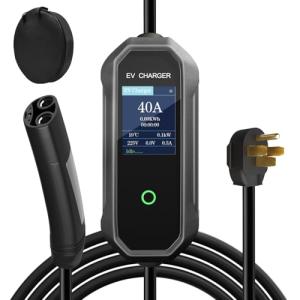 Tesla 40Amp Level 2 Electric Vehicle Charger,110-250V, NACS, NEMA 14-50 Plug, 30ft Extension Cord, for Tesla Models 3/Y/S/X