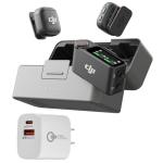 DJI Mic 3 (2 TX + 1 RX + Charging Case), Wireless Microphone for iPhone/Camera/Android, Ultralight, Adaptive Gain Control for Balanced Volume, Dual Band Anti-Interference, Vlog, 2-Port Wall Charger