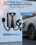 BiaHawn Level 2 EV Charger for Home(40Amp, 240V, NEMA 14-50P) with 4.3" LCD Screen, Electric Car Charger 9.6kW, 26 ft Cable and Wall Holder, Scheduled Charging, SAE-J1772 Connector