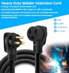 6/3 Welder Extension Cord 50 Amp SOOW Weld Cord 6 AWG Power Cable,250V NEMA 6-50 Heavy Duty Welding Cable 6 Gauge Power Extension Cord for Welding Machine MIG/TIG/Stick,Plasma Cutter,Car Charger-50ft