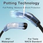 Portable Level 2 EV Charger for Tesla, 40A NACS Car Charger with 240V, 25FT Extension Cable, EV Charging Station for Tesla Cars【 Only for Tesla EVs 】