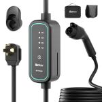 RhEVchar 40A Level 2 EV Charger Portable J1772 Adjustable Amps 240V Mobile Electric Car Chargers with NEMA 14-50 Plug, 25FT Cable, Wall Mount Holster, Travel Storage Bag Included