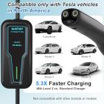 Portable Level 2 EV Charger for Tesla, 40A NACS Car Charger with 240V, 25FT Extension Cable, EV Charging Station for Tesla Cars【 Only for Tesla EVs 】