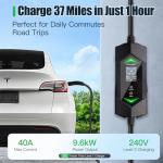 ChargeEZ Tesla Portable Charger Level 2-40 Amp Home/Outdoor EV Charger with Smart App, Delay Timer, 25Ft Cable, NEMA 14-50 Plug, FCC/UL/ETL Certified, Compatible with Model 3/Y/X/S/Cybertruck(NACS)