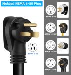 6/3 Welder Extension Cord 50 Amp SOOW Weld Cord 6 AWG Power Cable,250V NEMA 6-50 Heavy Duty Welding Cable 6 Gauge Power Extension Cord for Welding Machine MIG/TIG/Stick,Plasma Cutter,Car Charger-50ft