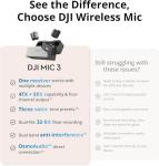 DJI Mic 3 (2 TX + 1 RX + Charging Case), Wireless Microphone for iPhone/Camera/Android, Ultralight, Adaptive Gain Control for Balanced Volume, Dual Band Anti-Interference, Vlog, 2-Port Wall Charger