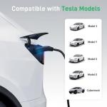 JEEKVISEN Tesla EV Charger Level 1/2, 9.6 kW 40A 240V, NEMA 14-50 Plug, 25' Cable, Adjustable Amps & Delay Timer, ETL/FCC Certified – Compatible with Tesla Model 3/Y/S/X/Cybertruck