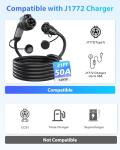 EVDANCE EV Charger Extension Cable, J1772 Extension Cable 50A 21FT Charging Cord for Electric Vehicle 110V-240V Compatible for All SAE J1772 Chargers (50A - 21FT)