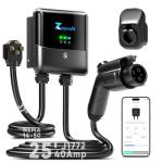 Zapvolt Level 2 EV Charger - 40Amp 240V 25FT Electric Vehicle Charging Station, Cable Smart Wall EV Chargers Level 2 for Home, RFID Card, WiFi Enabled, NEMA 14-50 - 9.6kW EVSE J1772, UL