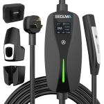 SEGUMA NEMA 10-30 Level 2 Tesla Charger-24A 240V, 25FT Extension Cable, Adjustable Current(10-24A)-Portable Home Mobile EV Charger for Model Y/X/3/S/Cybertruck,NACS Connector for 3-Prong Dryer Outlet